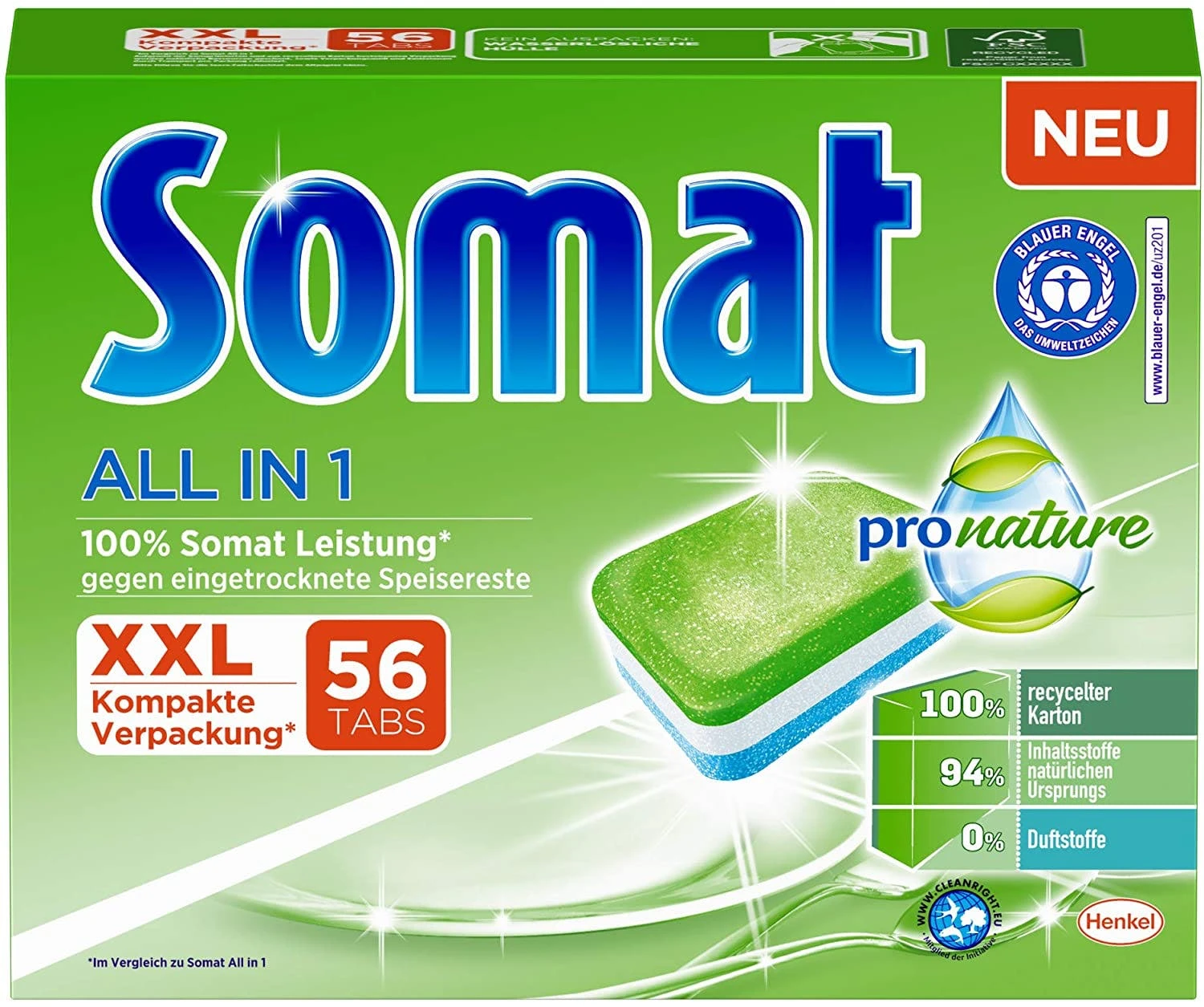 Somat All In 1 Pro Nature Spülmaschinen Tabs 3x56 Tabs Spülmittel Spülen 6 Somat All In 1 Pro Nature Spülmaschinen Tabs 3x56 Tabs Spülmittel Spülen – Bild 6