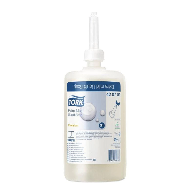 TORK Premium Fettlösende Flüssigseife S1 420401 Unparfümiert 1 L Flasche 5 TORK Premium Fettlösende Flüssigseife S1 420401 Unparfümiert 1 L Flasche – Bild 5
