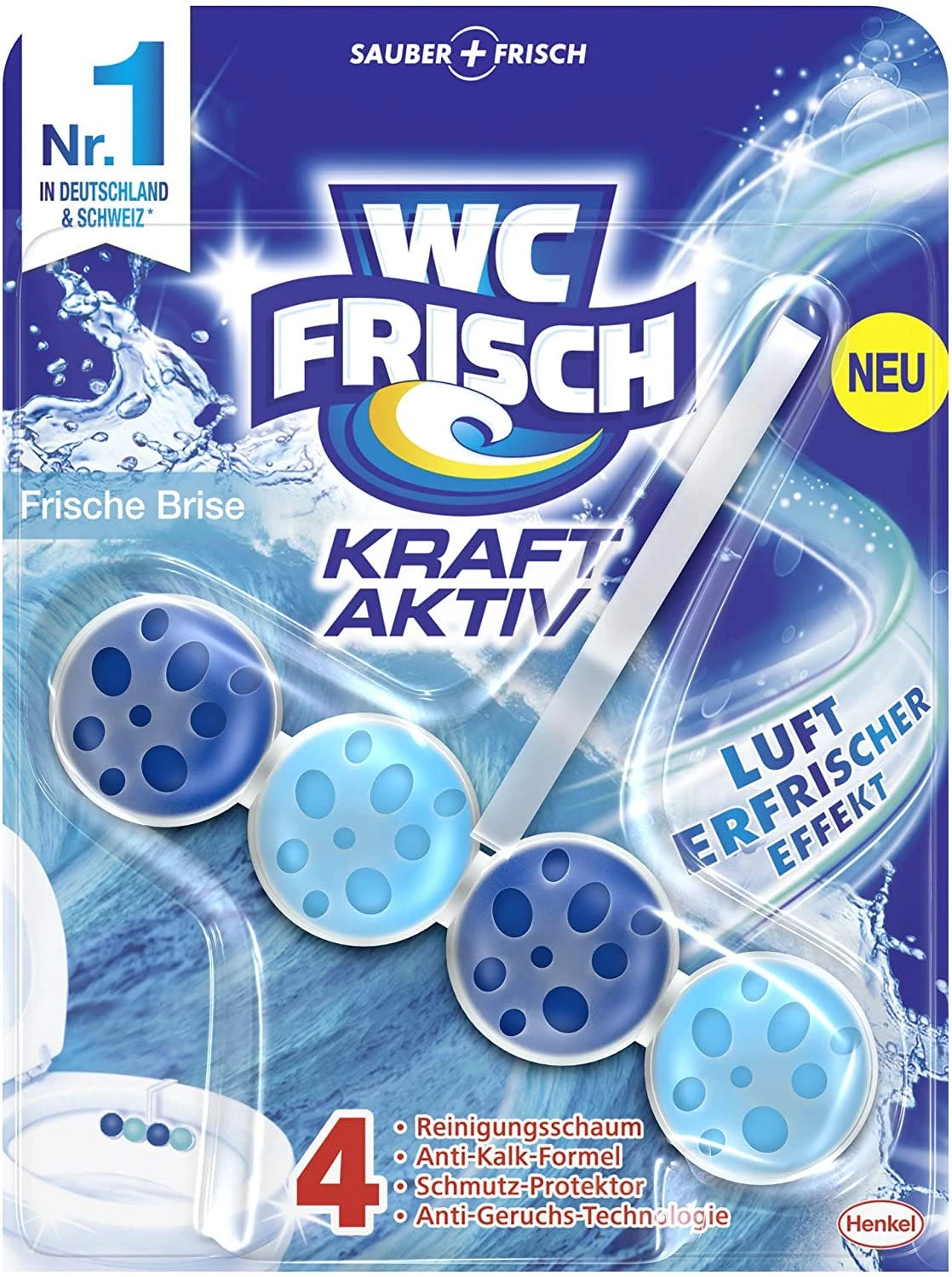 Null WC-Frisch Kraft Aktiv 4er Pack Duftspüler Frische Brise 4x1 Stück WC-Reiniger 3 Null WC-Frisch Kraft Aktiv 4er Pack Duftspüler Frische Brise 4x1 Stück WC-Reiniger – Bild 3