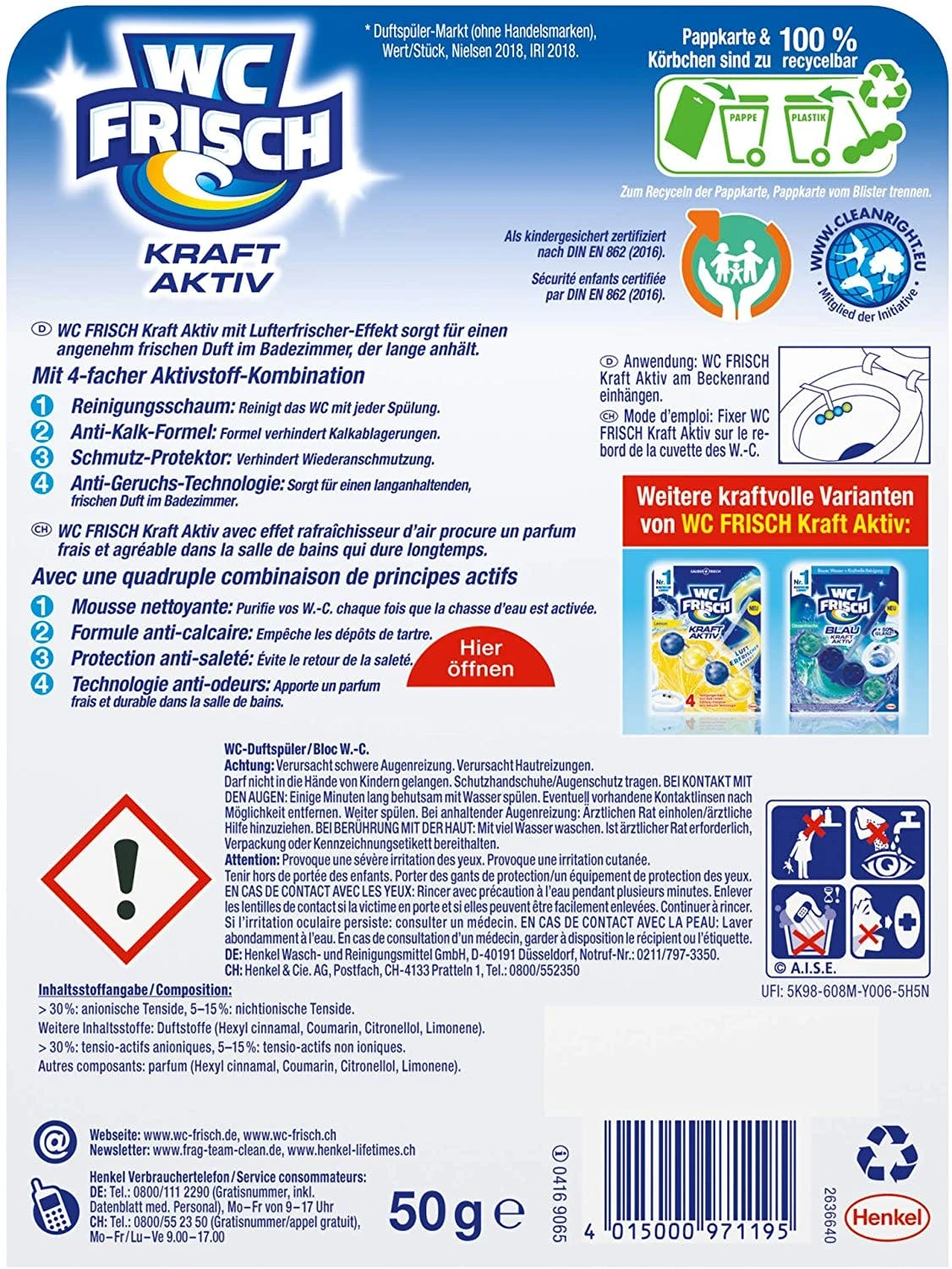 Null WC-Frisch Kraft Aktiv Duftspüler Coconut Water 50g WC Reiniger Reinigung 6 Null WC-Frisch Kraft Aktiv Duftspüler Coconut Water 50g WC Reiniger Reinigung – Bild 6