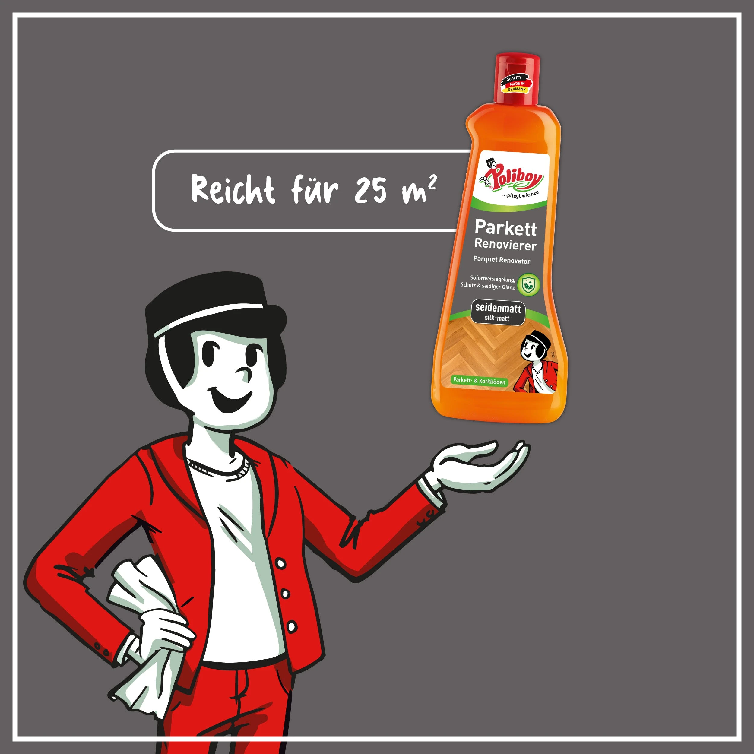 Null Poliboy Parkett Renovierer Seidenmatt - Für Strapazierte Holz- Und Korkböden - 500ml - Made In Germany 7 Null Poliboy Parkett Renovierer Seidenmatt - Für Strapazierte Holz- Und Korkböden - 500ml - Made In Germany – Bild 7