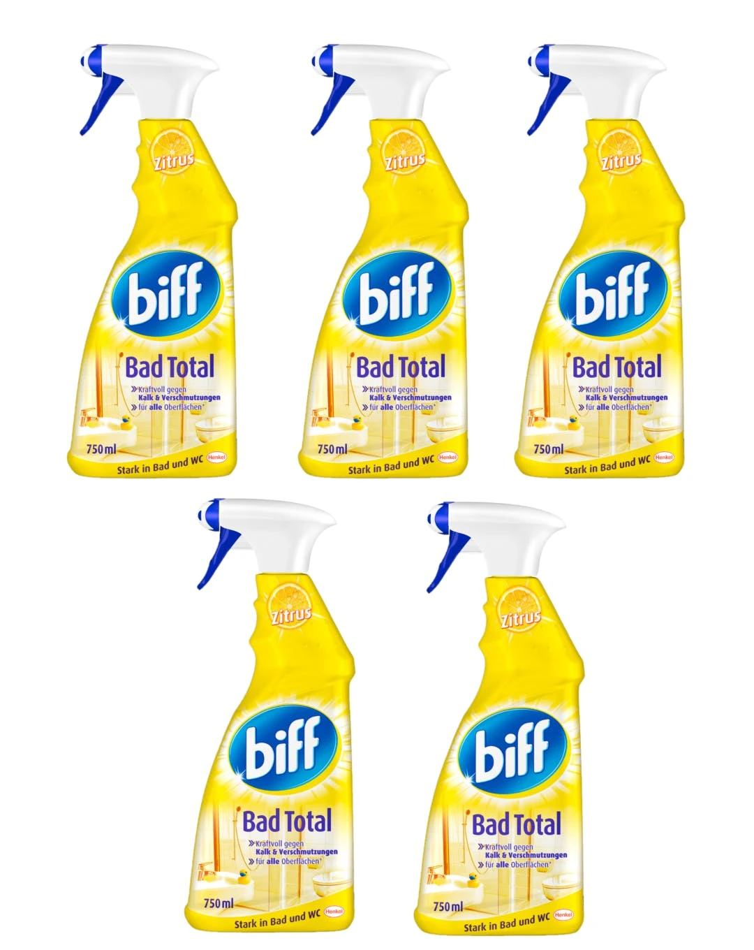 Null Biff Bad Total Zitrus Badreiniger Reiniger 5x750ml Sprühflasche Reinigungsmittel 1 Null Biff Bad Total Zitrus Badreiniger Reiniger 5x750ml Sprühflasche Reinigungsmittel