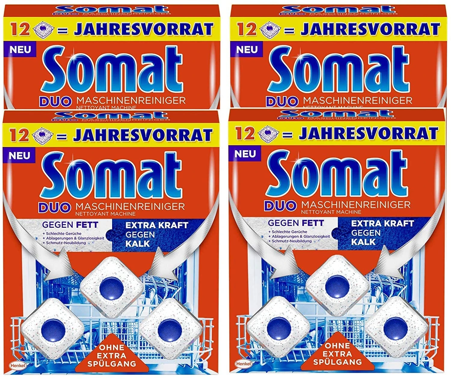 Somat Duo Maschinenreiniger Tabs Geschirrspül Reiniger 2x12 Stück Spülmittel 3 Somat Duo Maschinenreiniger Tabs Geschirrspül Reiniger 2x12 Stück Spülmittel – Bild 3
