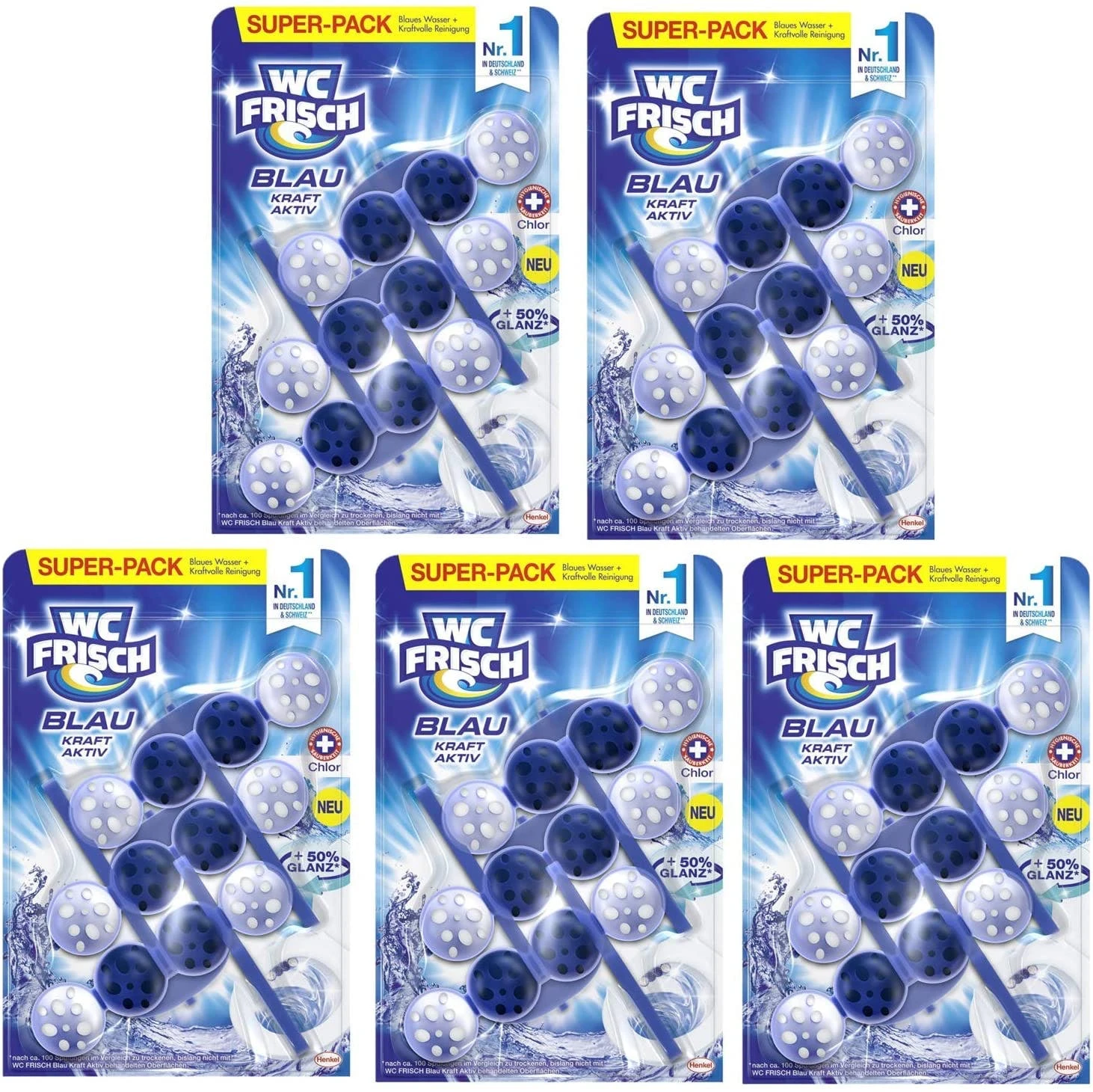Null WC FRISCH Kraft Aktiv Blauspüler Chlor 5x150g WC Reiniger Toilettenreiniger 1 Null WC FRISCH Kraft Aktiv Blauspüler Chlor 5x150g WC Reiniger Toilettenreiniger