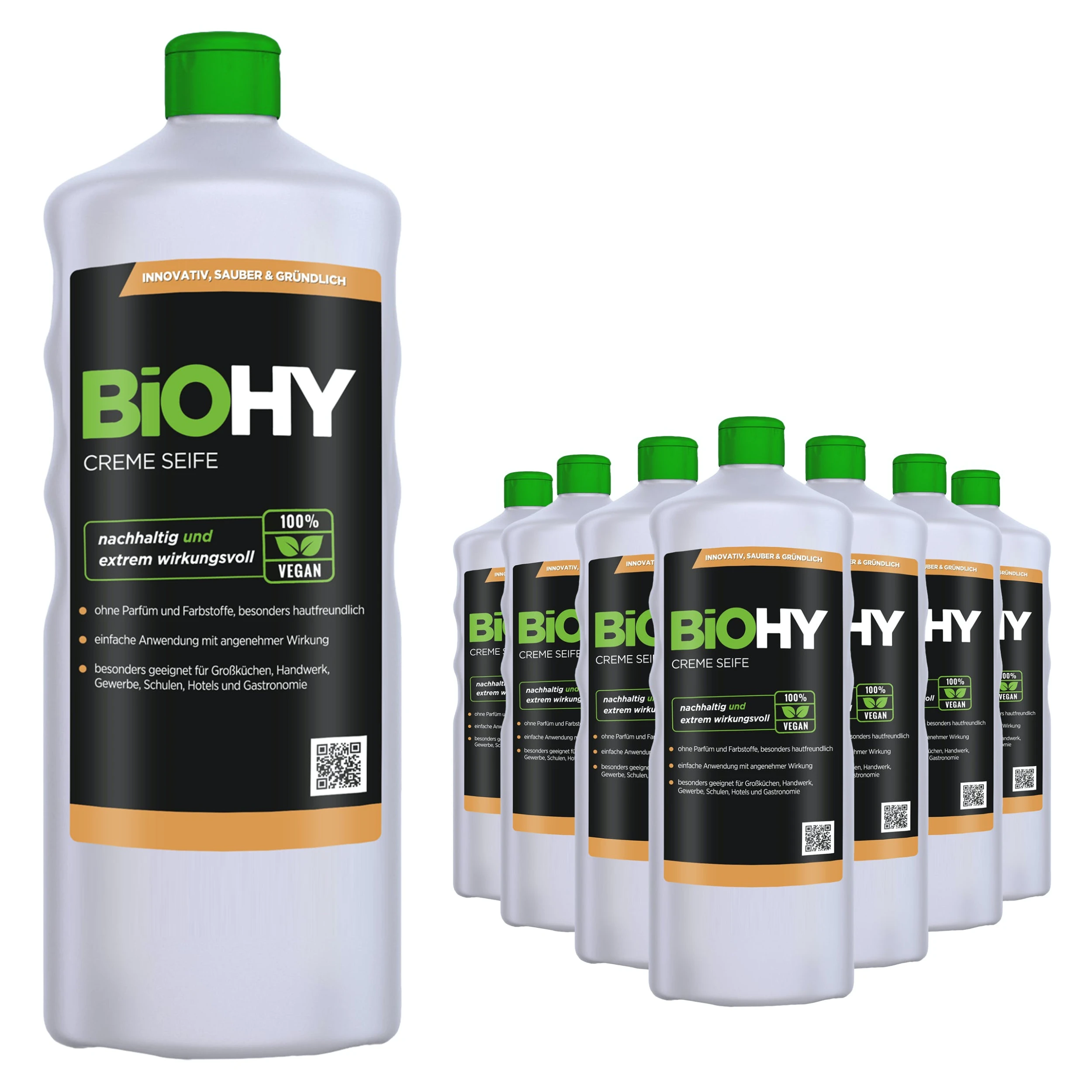Null BiOHY Creme Seife (9x1l Flasche) | Hautschonende, Rückfettende Und Geruchsneutrale Handseife PHOSPHATFREI | Ohne Parfüm Und Farbstoffe 1 Null BiOHY Creme Seife (9x1l Flasche) | Hautschonende, Rückfettende Und Geruchsneutrale Handseife PHOSPHATFREI | Ohne Parfüm Und Farbstoffe