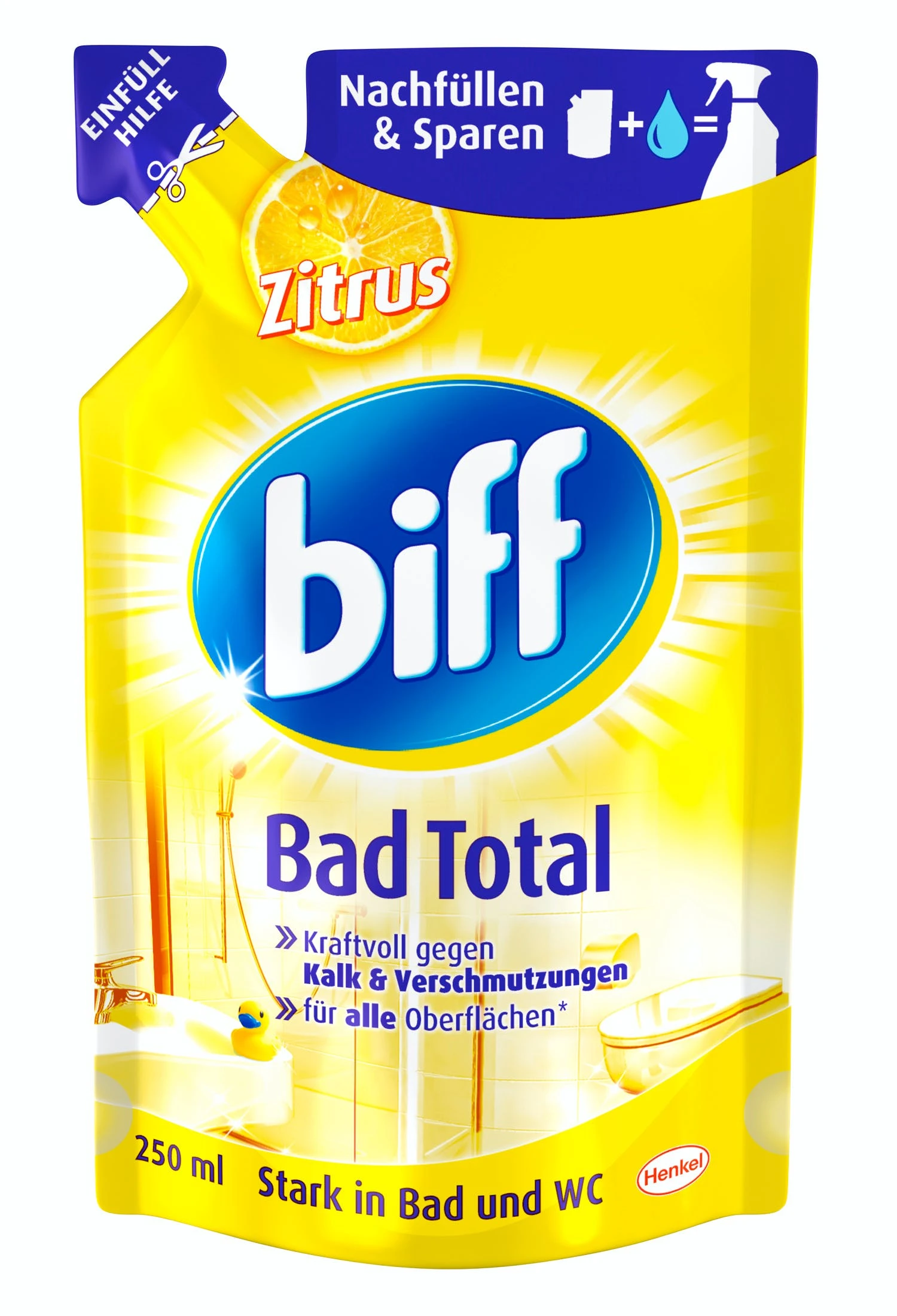 Null Biff Bad Total Zitrus Badreiniger Reiniger Reinigungsmittel 6x250ml Nachfüllpack 6 Null Biff Bad Total Zitrus Badreiniger Reiniger Reinigungsmittel 6x250ml Nachfüllpack – Bild 6
