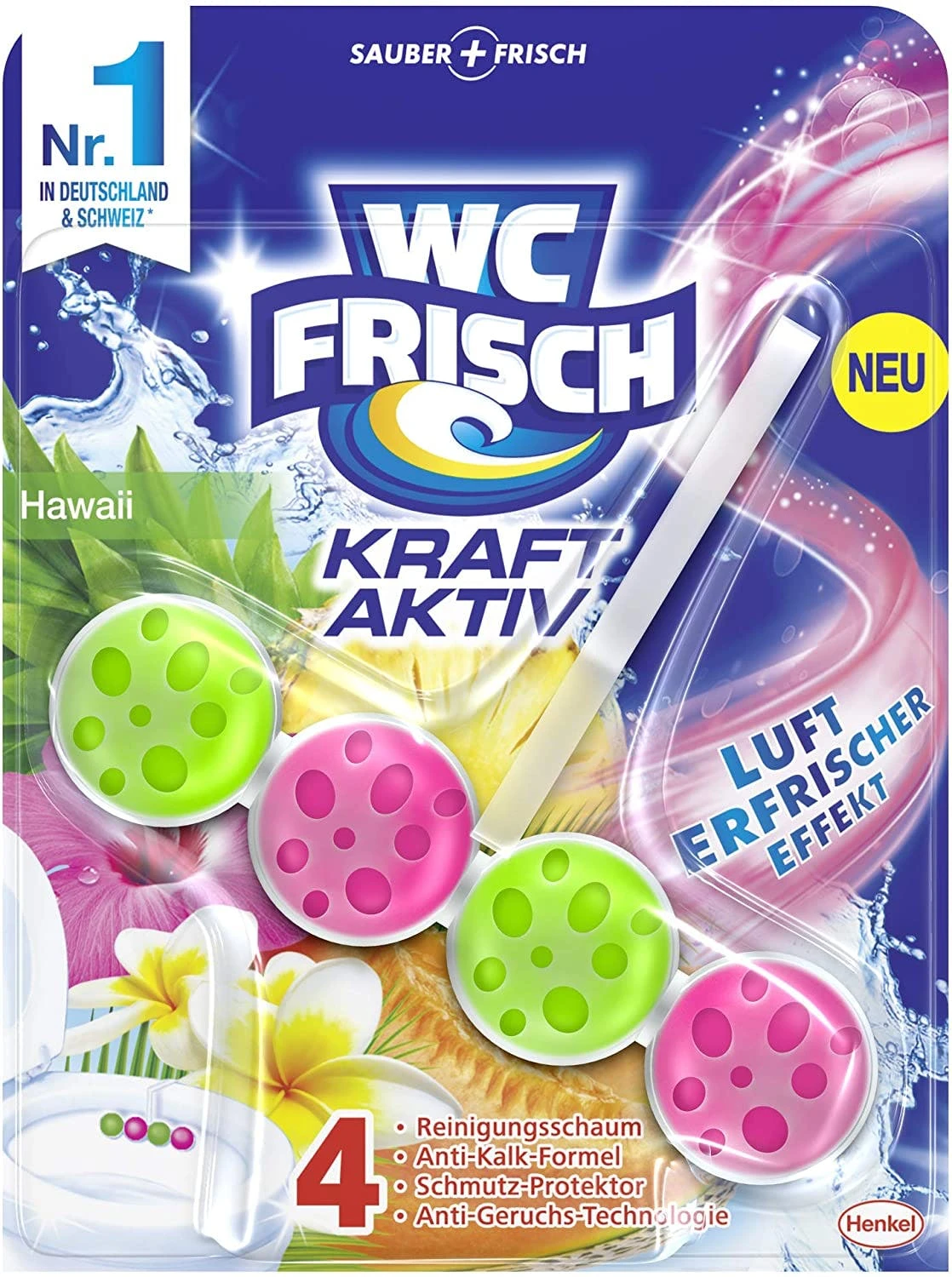 Null WC-Frisch KraftAktiv Duftspüler Urlaubsträume Hawaii 50g WC-Reiniger Badreiniger 1 Null WC-Frisch KraftAktiv Duftspüler Urlaubsträume Hawaii 50g WC-Reiniger Badreiniger