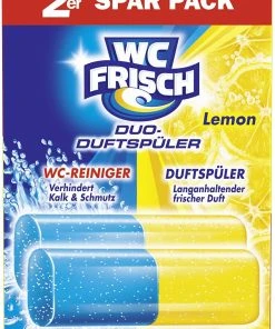 Null WC FRISCH Duo-Duftspüler Lemon WC-Reiniger WC-Duftstein Nachfüllpack 1x2 Stück