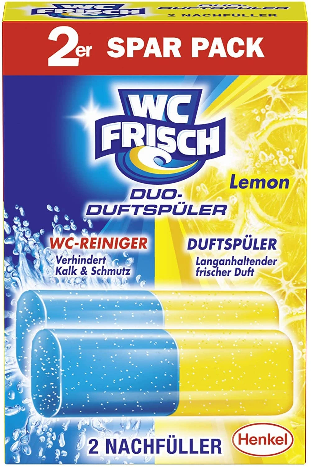 Null WC FRISCH Duo-Duftspüler Lemon WC-Reiniger WC-Duftstein Nachfüllpack 1x2 Stück 1 Null WC FRISCH Duo-Duftspüler Lemon WC-Reiniger WC-Duftstein Nachfüllpack 1x2 Stück