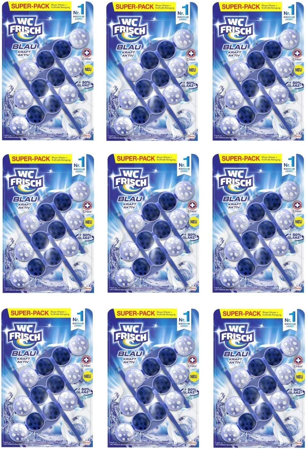 Null WC FRISCH Kraft Aktiv Blauspüler Chlor 5x150g WC Reiniger Toilettenreiniger 2 Null WC FRISCH Kraft Aktiv Blauspüler Chlor 5x150g WC Reiniger Toilettenreiniger – Bild 2