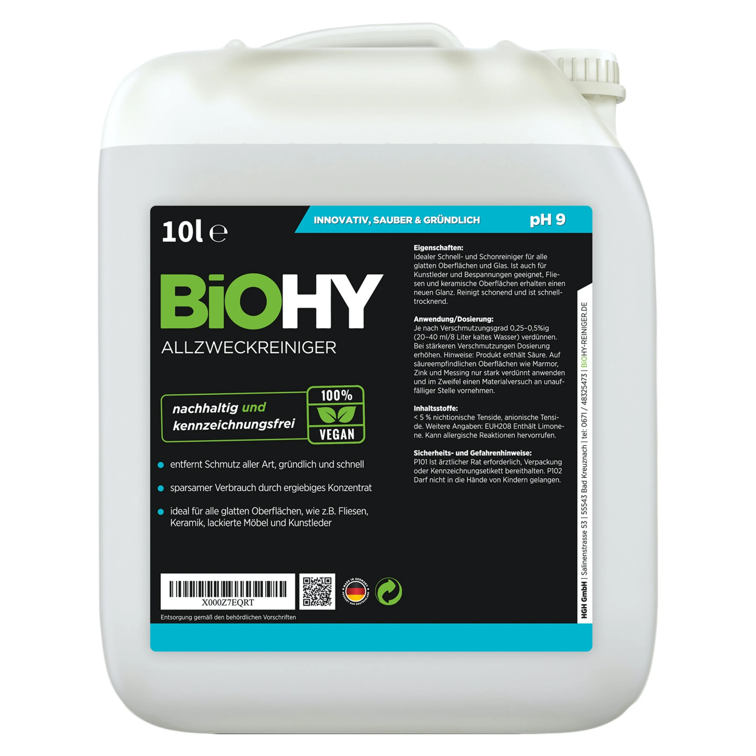BiOHY Allzweckreiniger Konzentrat (24x20l Kanister) | Schonender Profi - Universalreiniger Für Haushalt Und Auto | Vollständig Biologisch Abbaubar 3 BiOHY Allzweckreiniger Konzentrat (24x20l Kanister) | Schonender Profi - Universalreiniger Für Haushalt Und Auto | Vollständig Biologisch Abbaubar – Bild 3