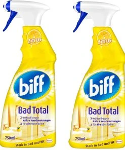 Null Biff Bad Total Zitrus Badreiniger Bad Reiniger Badezimmer 2x750 Ml Sprühflasche