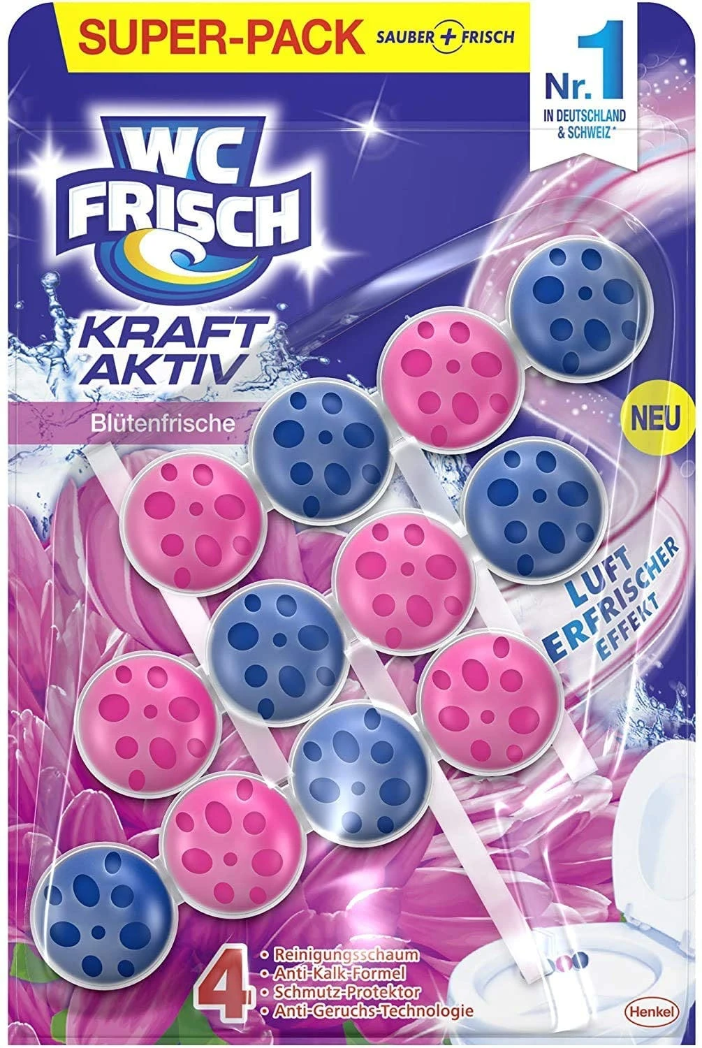 Null WC-Frisch Kraft Aktiv Duftspüler Blütenfrische 9x150g WC Reiniger Reinigung 6 Null WC-Frisch Kraft Aktiv Duftspüler Blütenfrische 9x150g WC Reiniger Reinigung – Bild 6