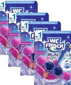 Null WC FRISCH Kraft Aktiv 4er Pack Blauspüler Farbspüler 4x1 Stück WC-Reiniger