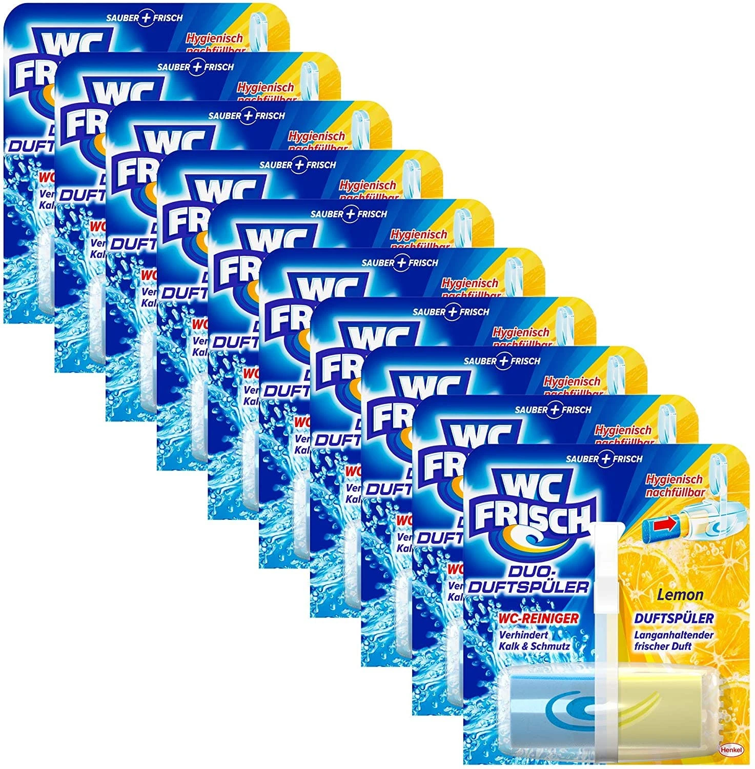 Null WC FRISCH Duftspüler Lemon 5er Pack WC-Reiniger WC-Duftstein 5x2Stück Nachfüller 3 Null WC FRISCH Duftspüler Lemon 5er Pack WC-Reiniger WC-Duftstein 5x2Stück Nachfüller – Bild 3