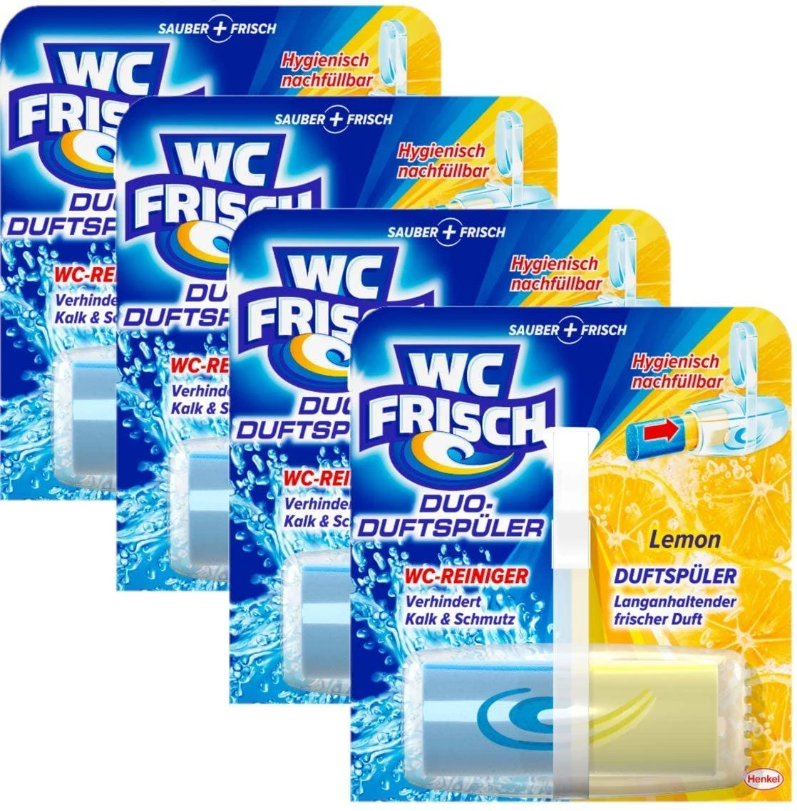 Null WC Frisch Duo-Duftspüler Lemon 4er Pack WC-Duftstein 4x1 Stück WC Reiniger 1 Null WC Frisch Duo-Duftspüler Lemon 4er Pack WC-Duftstein 4x1 Stück WC Reiniger