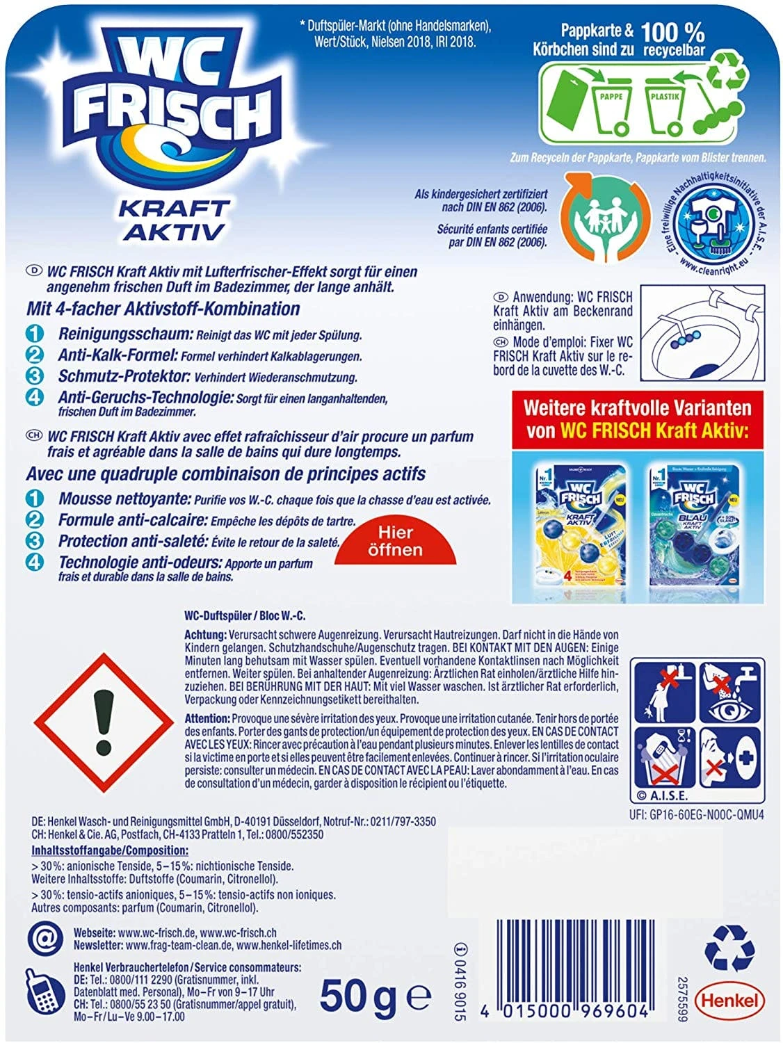 Null WC-Frisch Kraft Aktiv Duftspüler Frische Brise 50g WC-Reiniger Reinigung 6 Null WC-Frisch Kraft Aktiv Duftspüler Frische Brise 50g WC-Reiniger Reinigung – Bild 6