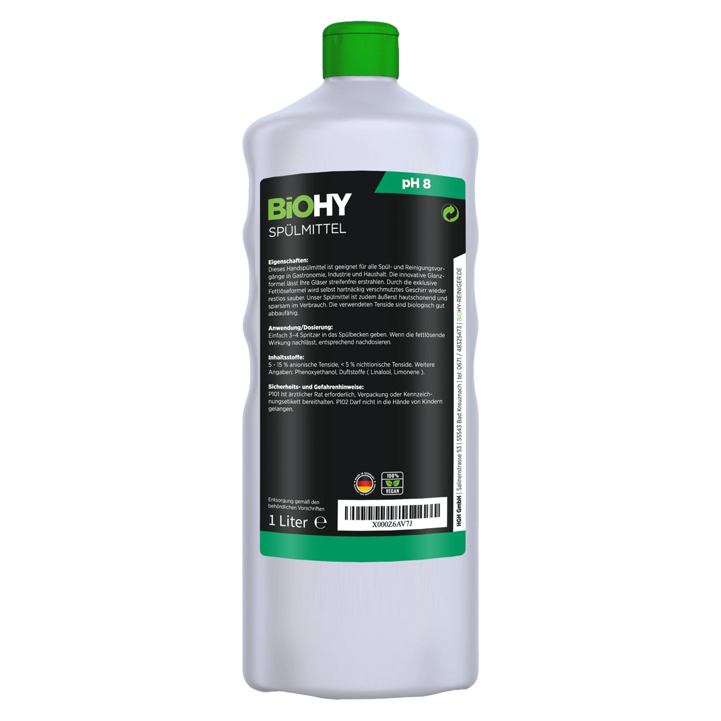 Null BiOHY Spülmittel (9x1l Flasche) | Frei Von Schädlichen Chemikalien & Biologisch Abbaubar | Glanz- & Fettlöseformel 6 Null BiOHY Spülmittel (9x1l Flasche) | Frei Von Schädlichen Chemikalien & Biologisch Abbaubar | Glanz- & Fettlöseformel – Bild 6