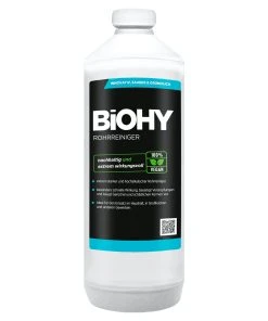 BiOHY Rohrreiniger (1l Flasche) | EXTRA STARK | Flüssiger, Hochkonzentrierter Abflussreiniger | Geruchsneutral | Für Alle Verstopfungen