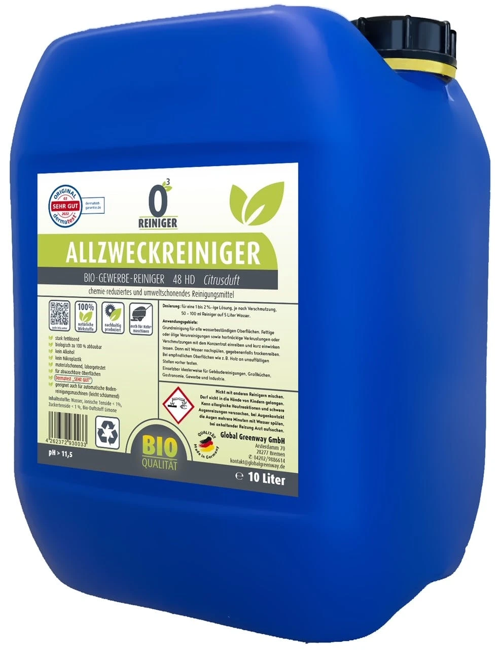 Null O³ Reiniger BIO Gewerbe 48 HD Citrus Duft 10 Liter 1 Null O³ Reiniger BIO Gewerbe 48 HD Citrus Duft 10 Liter
