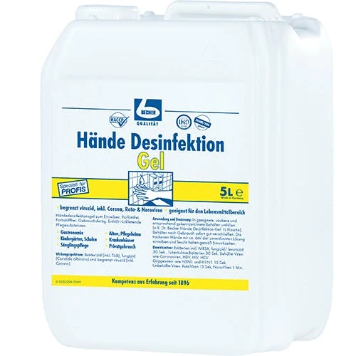 Dr-becher Dr. Becher "Dr. Becher" Hände Desinfektion 5 L Gel 1 Dr-becher Dr. Becher "Dr. Becher" Hände Desinfektion 5 L Gel