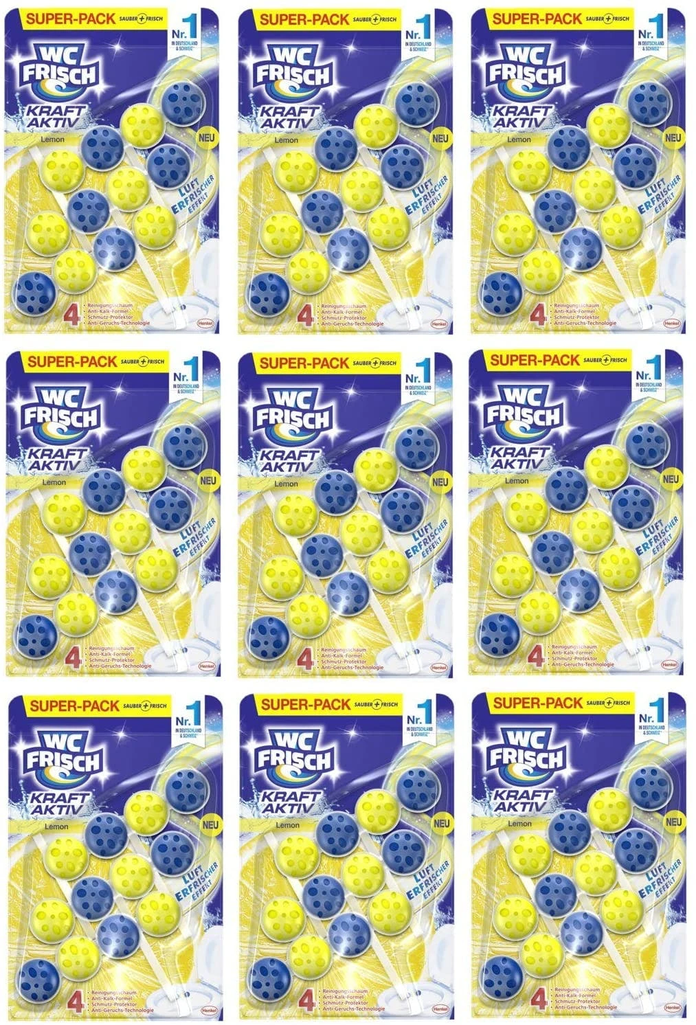 Null WC-Frisch Kraft Aktiv Duftspüler Lemon 9x150g WC-Reiniger Toilettenreiniger 1 Null WC-Frisch Kraft Aktiv Duftspüler Lemon 9x150g WC-Reiniger Toilettenreiniger