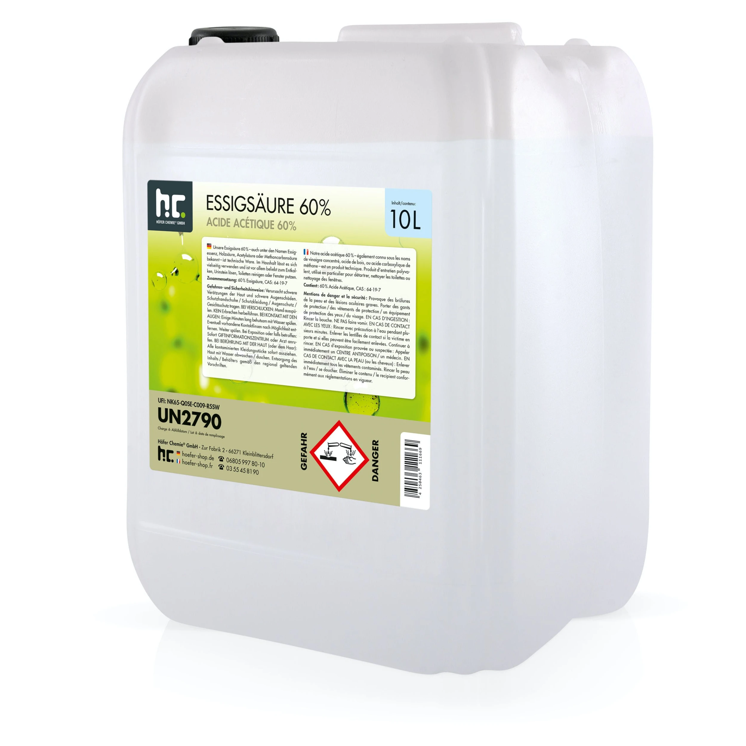 Null 2 X 10 Liter Essigsäure 60% In Kanistern 2 Null 2 X 10 Liter Essigsäure 60% In Kanistern – Bild 2