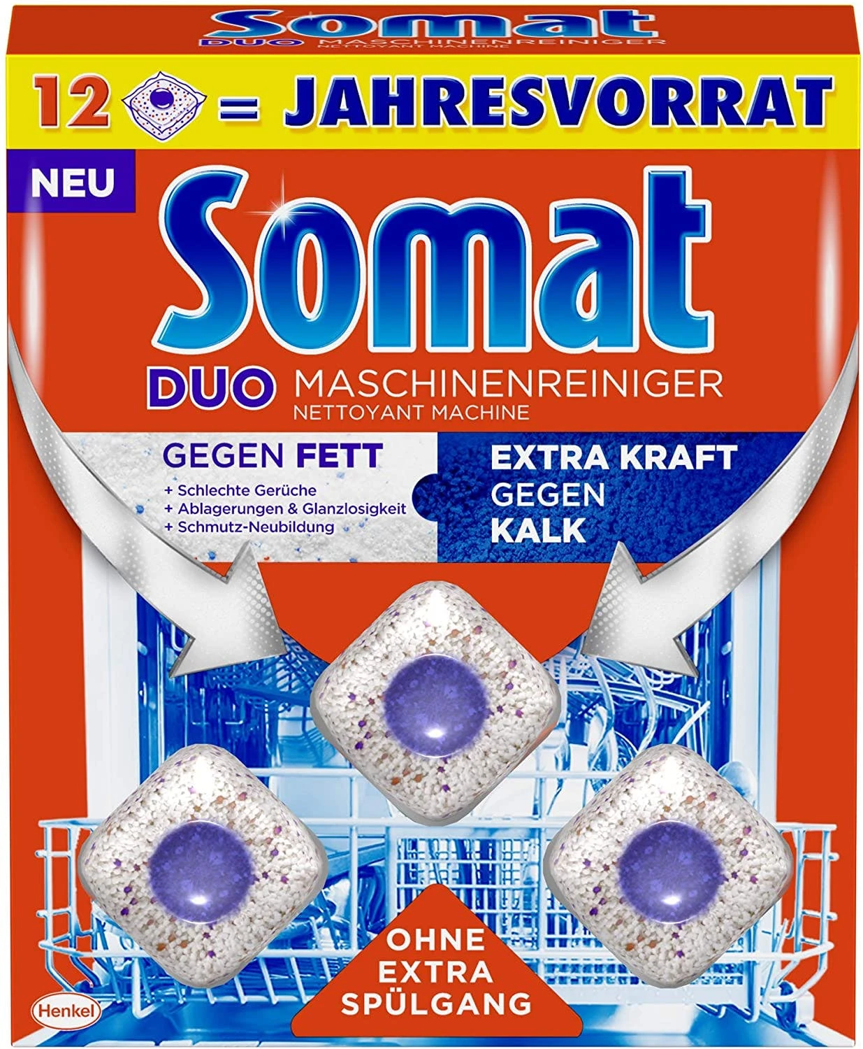 Somat Duo Maschinenreiniger Tabs Geschirrspül Reiniger 8x12 Stück Spülmittel 6 Somat Duo Maschinenreiniger Tabs Geschirrspül Reiniger 8x12 Stück Spülmittel – Bild 6