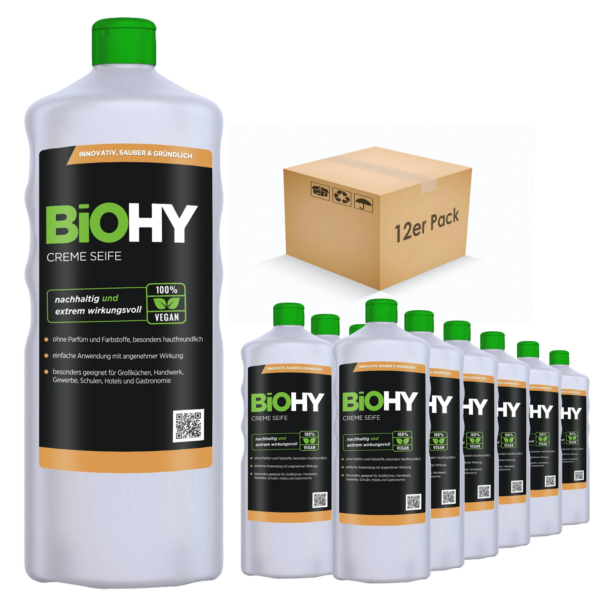 Null BiOHY Creme Seife (9x1l Flasche) | Hautschonende, Rückfettende Und Geruchsneutrale Handseife PHOSPHATFREI | Ohne Parfüm Und Farbstoffe 4 Null BiOHY Creme Seife (9x1l Flasche) | Hautschonende, Rückfettende Und Geruchsneutrale Handseife PHOSPHATFREI | Ohne Parfüm Und Farbstoffe – Bild 4