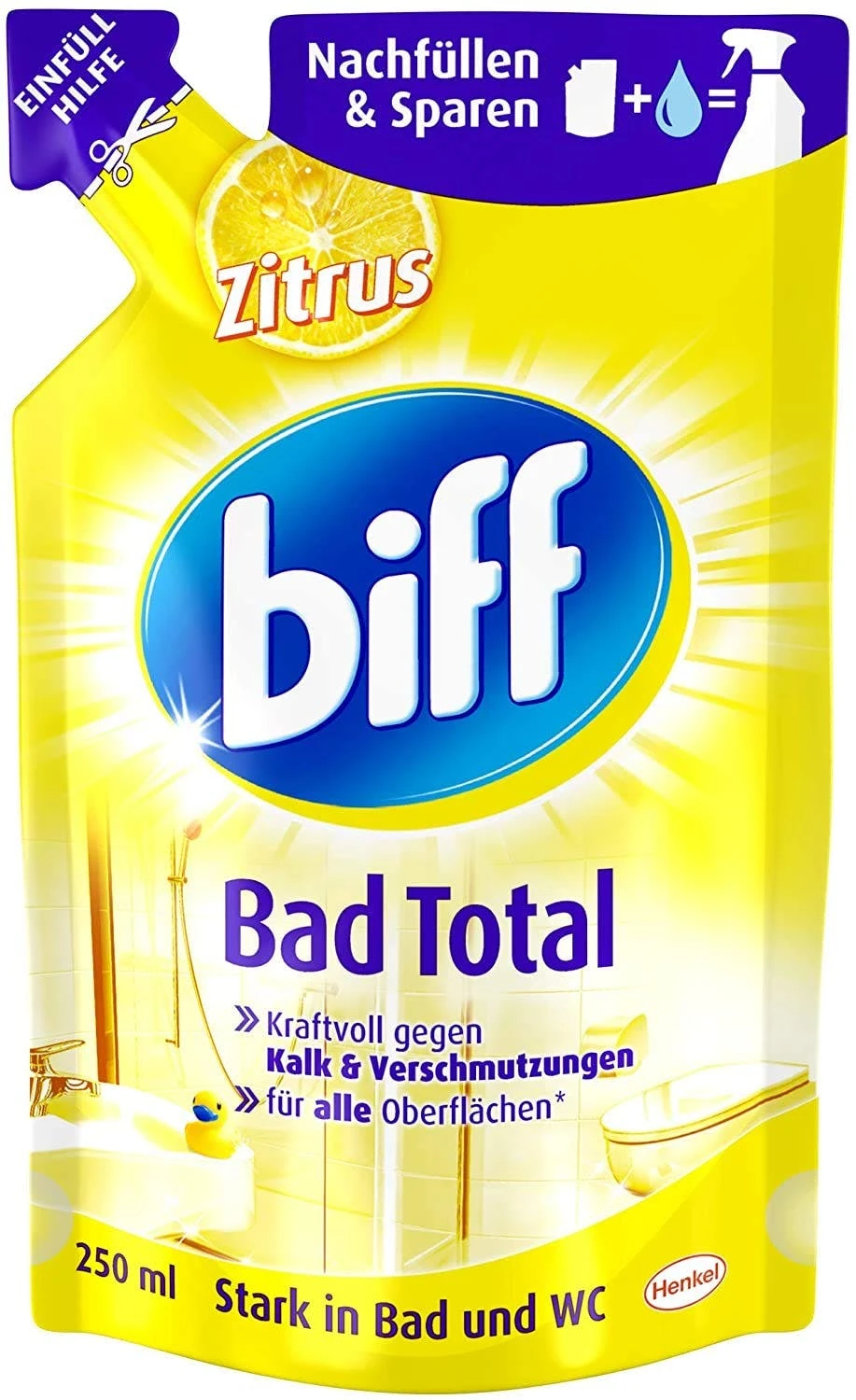 Null Biff Bad Total Zitrus Badreiniger Bad Reiniger Badezimmer 250 Ml Nachfüllpack 1 Null Biff Bad Total Zitrus Badreiniger Bad Reiniger Badezimmer 250 Ml Nachfüllpack