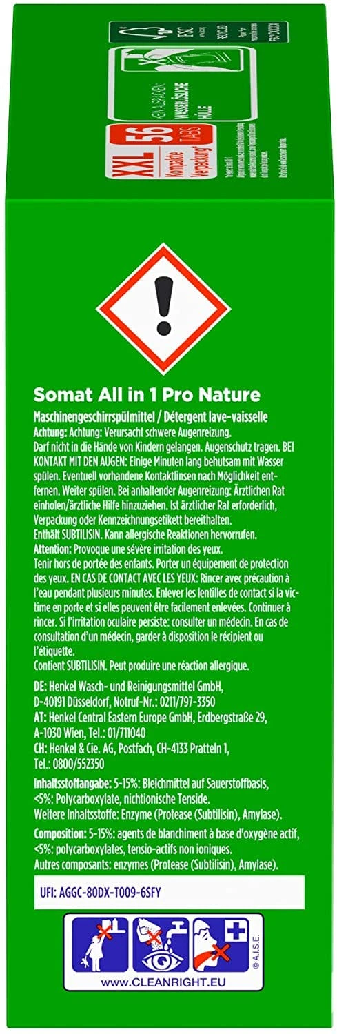 Somat All In 1 Pro Nature Spülmaschinen Tabs 56 Tabs Spülmittel Spülen Reinigung 6 Somat All In 1 Pro Nature Spülmaschinen Tabs 56 Tabs Spülmittel Spülen Reinigung – Bild 6