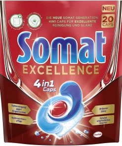 Somat Excellence 4in1 Caps 1x20 Caps Spülmaschinen Reinigung Geschirrspülmittel