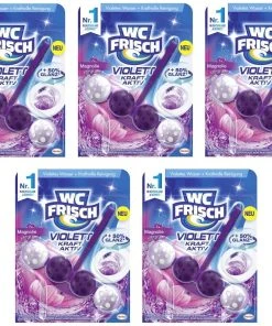 Null WC FRISCH Kraft Aktiv Violettspüler Magnolie 5x50g WC Reiniger Reinigung