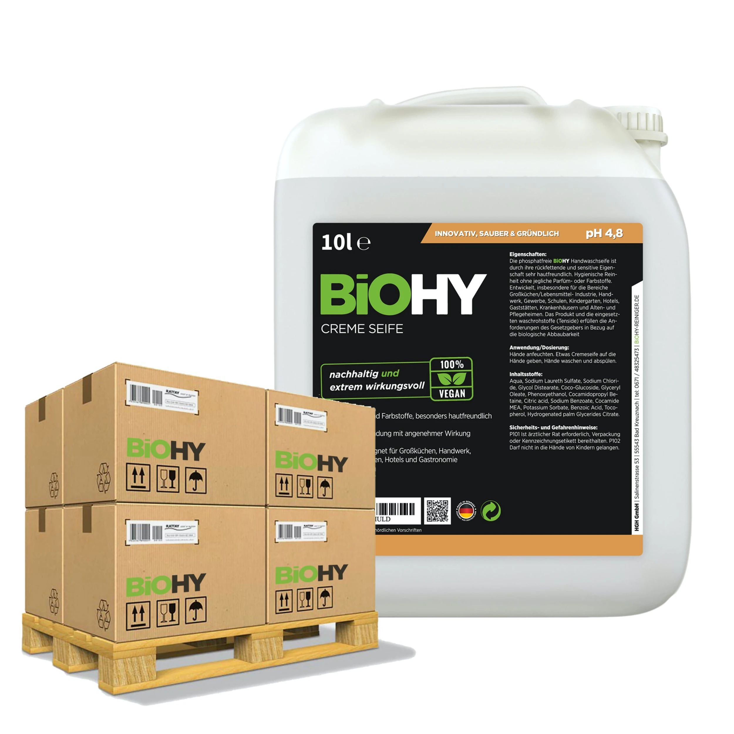 Null BiOHY Creme Seife (9x1l Flasche) | Hautschonende, Rückfettende Und Geruchsneutrale Handseife PHOSPHATFREI | Ohne Parfüm Und Farbstoffe 7 Null BiOHY Creme Seife (9x1l Flasche) | Hautschonende, Rückfettende Und Geruchsneutrale Handseife PHOSPHATFREI | Ohne Parfüm Und Farbstoffe – Bild 7