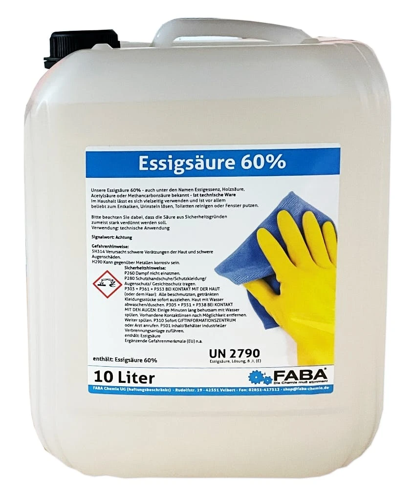 Null Essigsäure 60% Essigessenz C2H4O2 Reiniger Entkalker 2 X 10 Liter 2 Null Essigsäure 60% Essigessenz C2H4O2 Reiniger Entkalker 2 X 10 Liter – Bild 2