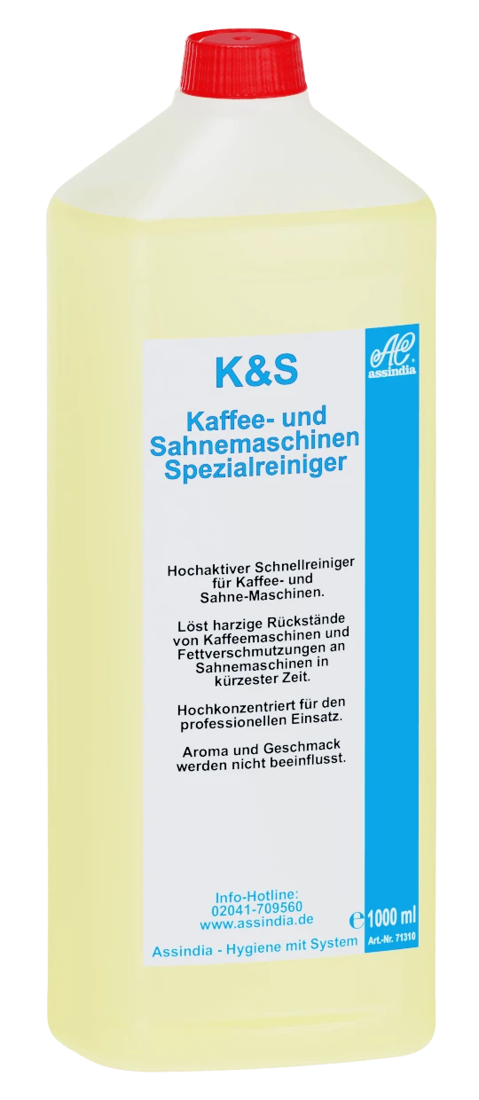 Assindia K&S Kaffee- & Sahnem.-Rein. Flüssig 1000ml 1 Assindia K&S Kaffee- & Sahnem.-Rein. Flüssig 1000ml