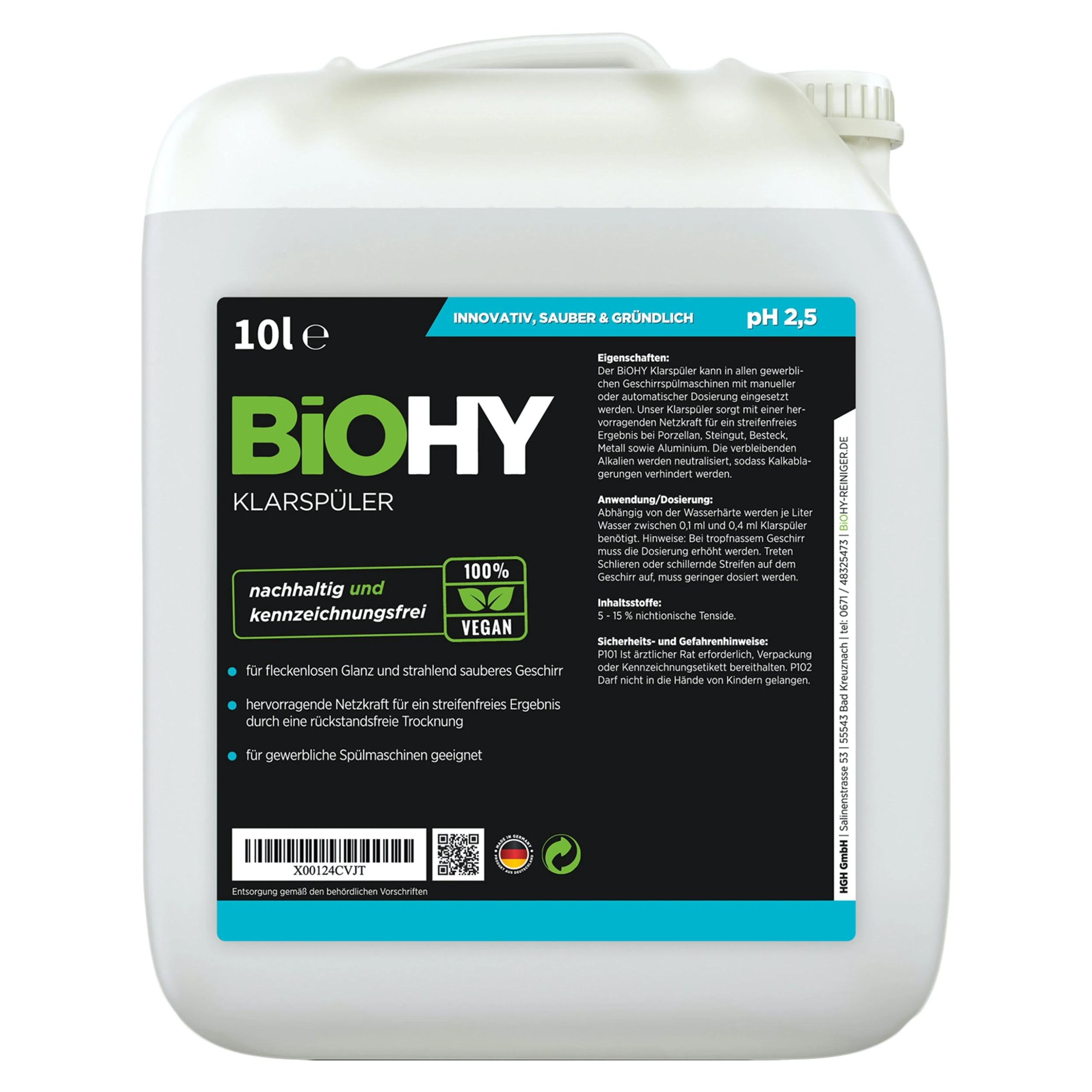 Null BiOHY Klarspüler (24x20l Kanister) | Ökologisches Hochkonzentrat | Geeignet Für Alle Spülmaschinen, Für Unschlagbaren Glanz Auf Gläsern & Geschirr 3 Null BiOHY Klarspüler (24x20l Kanister) | Ökologisches Hochkonzentrat | Geeignet Für Alle Spülmaschinen, Für Unschlagbaren Glanz Auf Gläsern & Geschirr – Bild 3