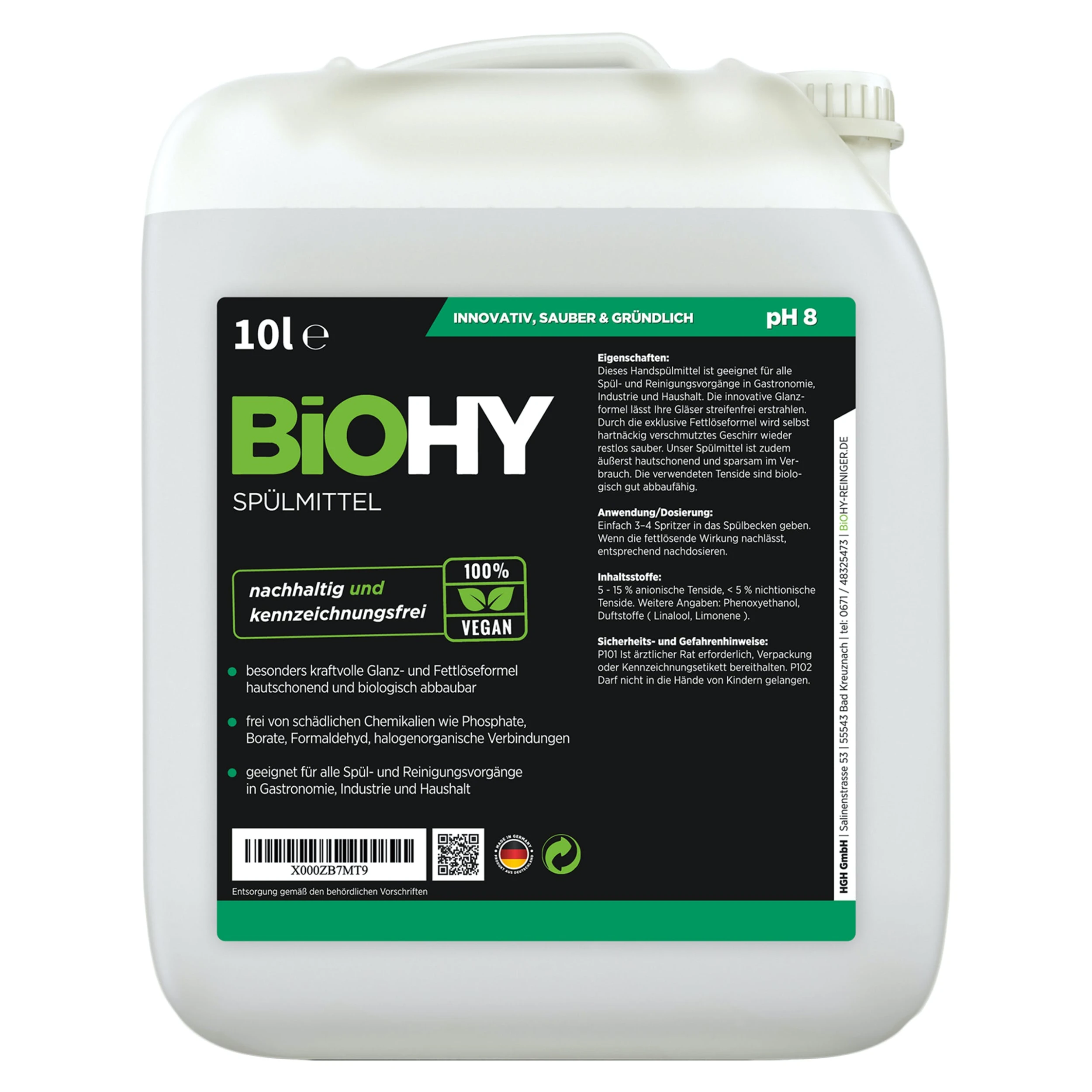 Null BiOHY Spülmittel (6x1l Flasche) | Frei Von Schädlichen Chemikalien & Biologisch Abbaubar | Glanz- & Fettlöseformel 7 Null BiOHY Spülmittel (6x1l Flasche) | Frei Von Schädlichen Chemikalien & Biologisch Abbaubar | Glanz- & Fettlöseformel – Bild 7