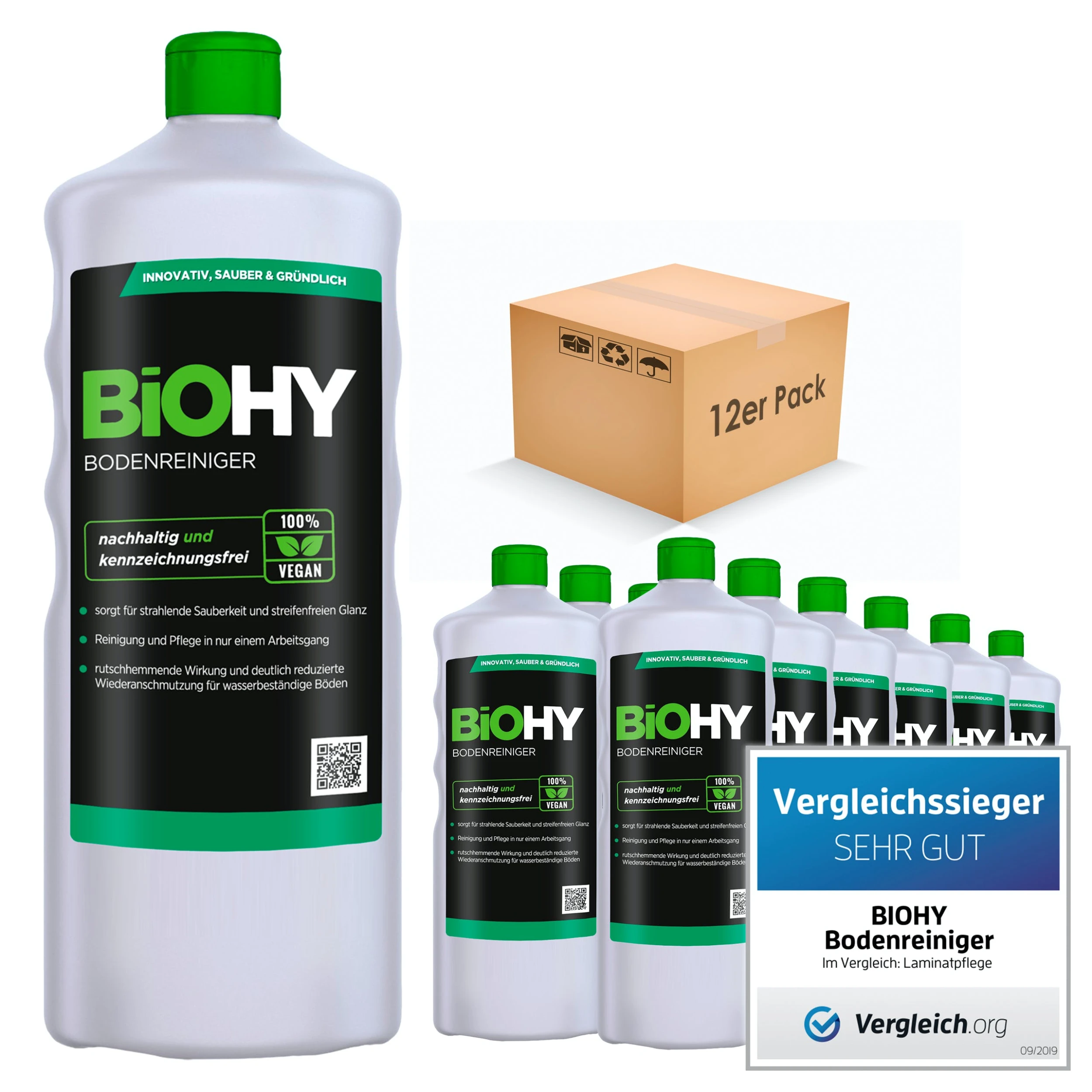 BiOHY Bodenreiniger (480x1l Flasche) | Konzentrat Für Alle Reinigungsgeräte Und Alle Hartböden | Angenehmer Geruch Und Streifenfreie Reinigung 4 BiOHY Bodenreiniger (480x1l Flasche) | Konzentrat Für Alle Reinigungsgeräte Und Alle Hartböden | Angenehmer Geruch Und Streifenfreie Reinigung – Bild 4
