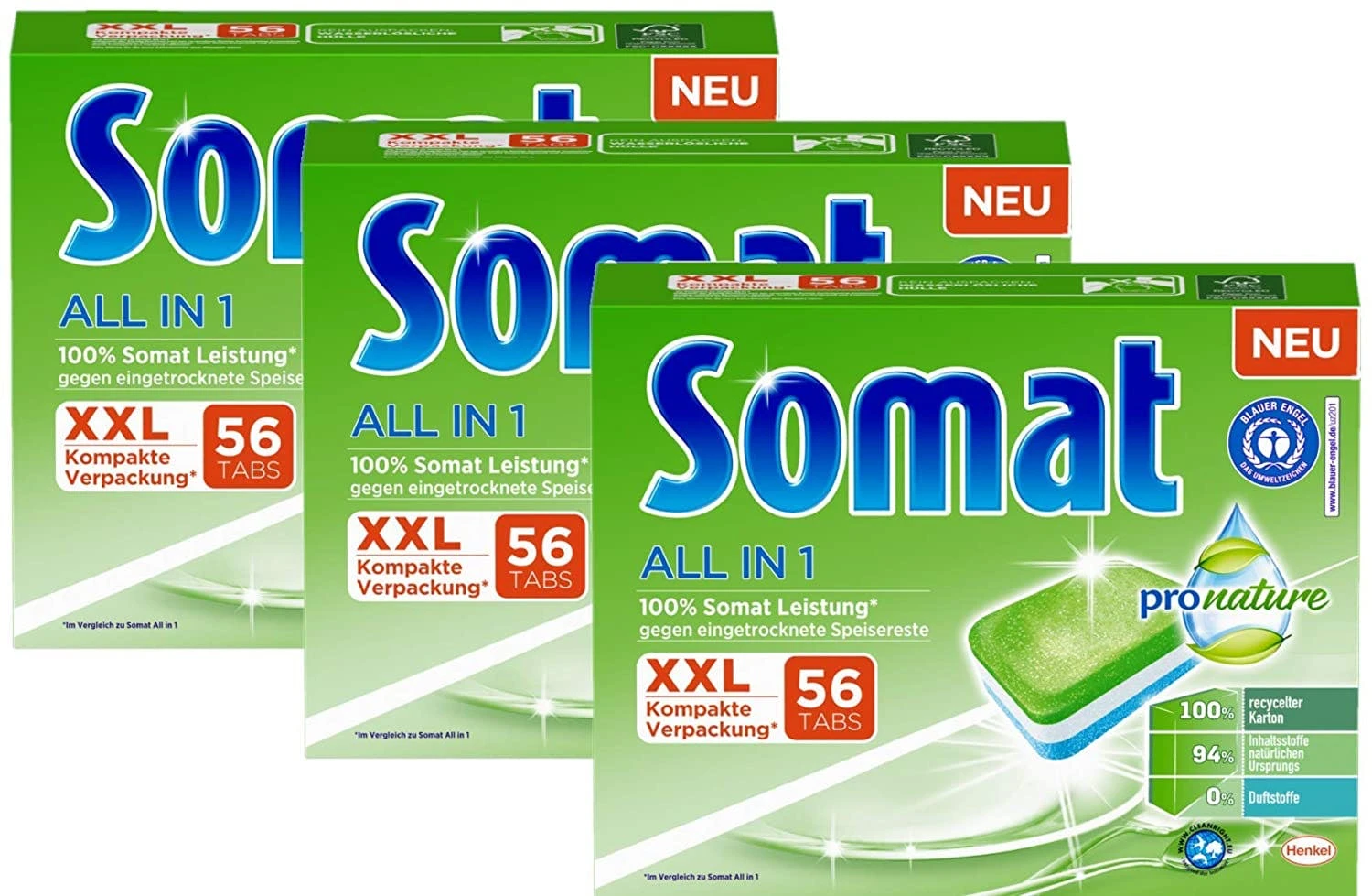 Somat All In 1 Pro Nature Spülmaschinen Tabs 3x56 Tabs Spülmittel Spülen 1 Somat All In 1 Pro Nature Spülmaschinen Tabs 3x56 Tabs Spülmittel Spülen