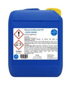 Null Wasserstoffperoxid 9% FOOD GRADE I 5 Liter I Stabilisiert I PZN-16569682 I Made In Germany