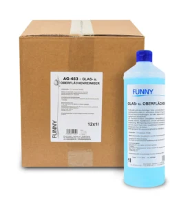 Funny Glas- Und Oberflächenreiniger, 1 Liter Flaschen, 12 L In 12 Rundflaschen -WC Frisch-Shop d682cef3 c3f8 4cda a451 1411c026a847