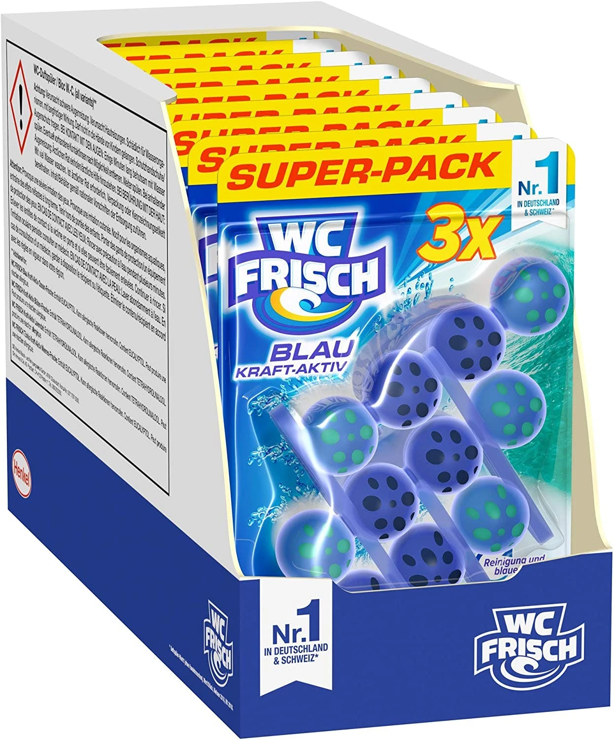 Null WC Frisch Blau Kraft-Aktiv 9er Pack OzeanFrische Farbspüler 9x3Stück WC-Reiniger 1 Null WC Frisch Blau Kraft-Aktiv 9er Pack OzeanFrische Farbspüler 9x3Stück WC-Reiniger