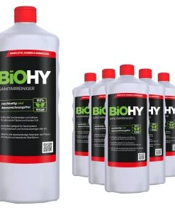 BiOHY Sanitärreiniger (50x10l Kanister) | Kalkzersetzendes Konzentrat Für Den Sanitärbereich | Badreiniger Mit Angenehme & Frischen Duft | EXTRA STARK 10 BiOHY Sanitärreiniger (50x10l Kanister) | Kalkzersetzendes Konzentrat Für Den Sanitärbereich | Badreiniger Mit Angenehme & Frischen Duft | EXTRA STARK -WC Frisch-Shop db136bf3 bd5c 4156 8100 92a1df108a54 9