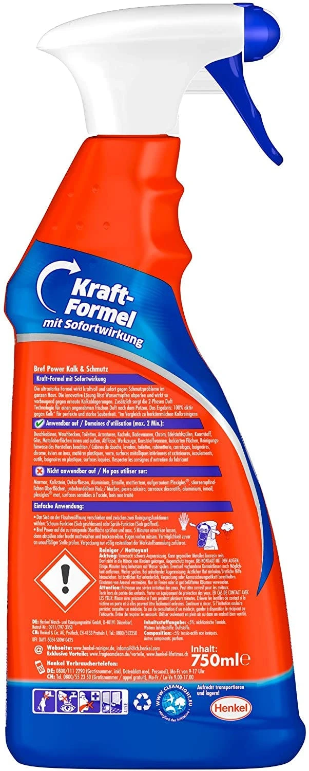 Null Bref Power Gegen Kalk Und Schmutz Kalkreiniger 750 Ml Sprühflasche Reiniger 6 Null Bref Power Gegen Kalk Und Schmutz Kalkreiniger 750 Ml Sprühflasche Reiniger – Bild 6