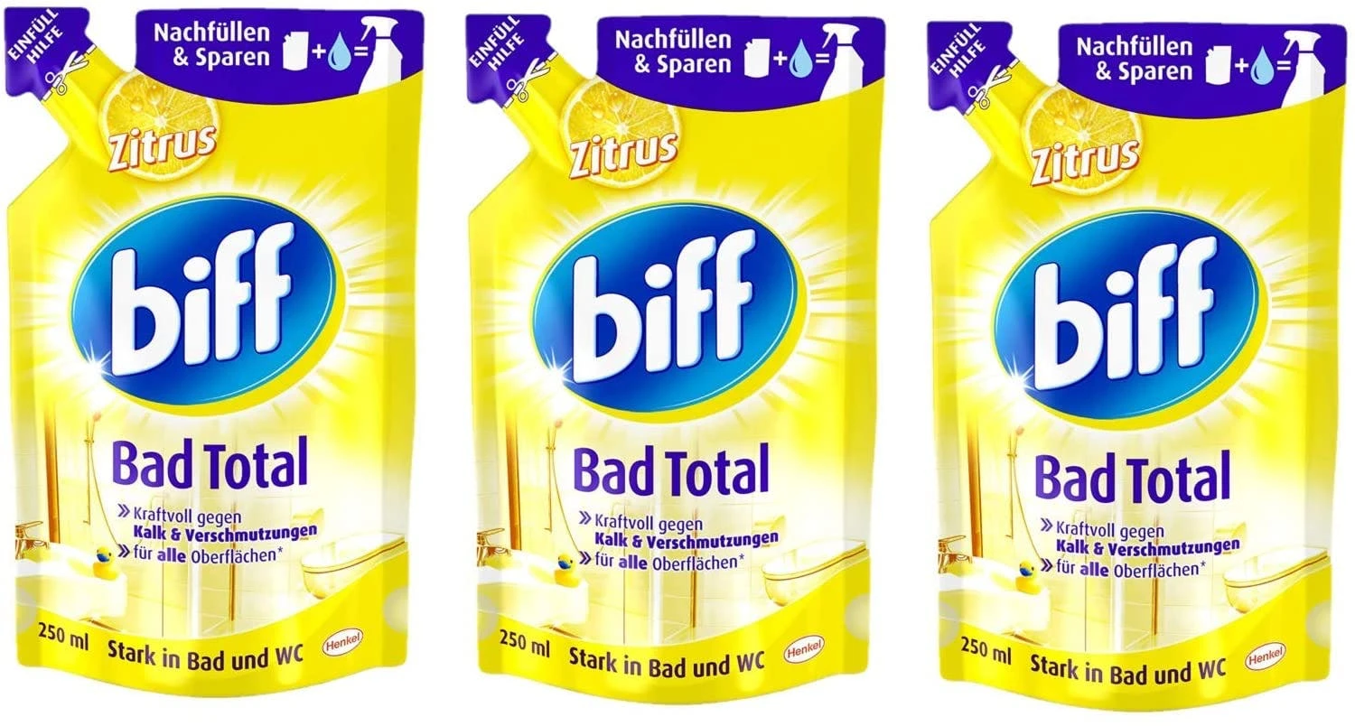 Null Biff Bad Total Zitrus Badreiniger Bad Reiniger Badezimmer 250 Ml Nachfüllpack 3 Null Biff Bad Total Zitrus Badreiniger Bad Reiniger Badezimmer 250 Ml Nachfüllpack – Bild 3