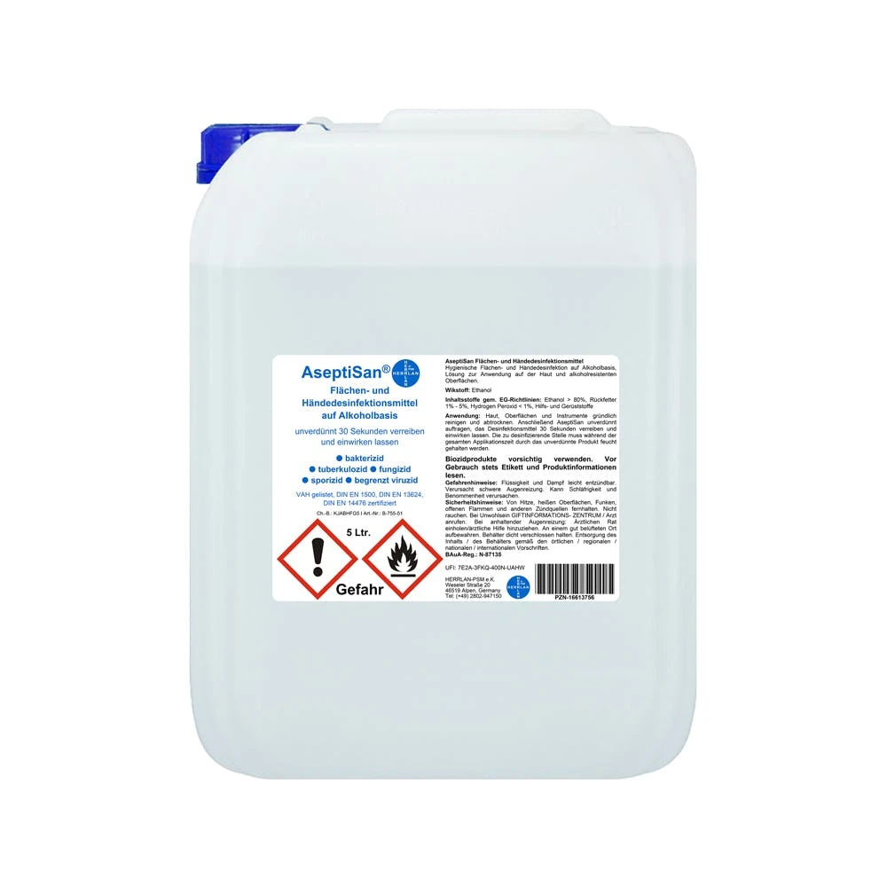 Null DesiClean® - Händedesinfektionsmittel, 80% Ethanol - 5 Liter 6 Null DesiClean® - Händedesinfektionsmittel, 80% Ethanol - 5 Liter – Bild 6