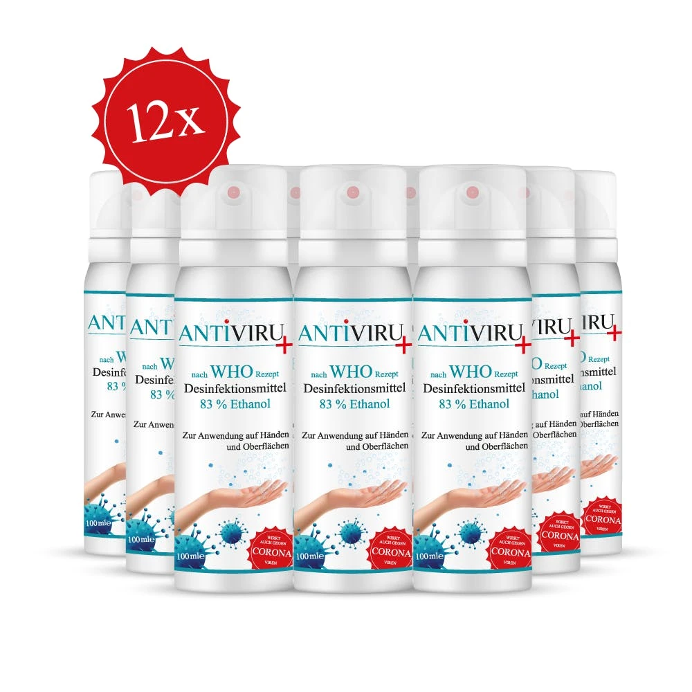 Null ANTiVIRU+ | Desinfektionsmittel 12x 100ml Aerosoldose | Handdesinfektion & Flächendesinfektion | Viruzid | Anwendungsfertig 4 Null ANTiVIRU+ | Desinfektionsmittel 12x 100ml Aerosoldose | Handdesinfektion & Flächendesinfektion | Viruzid | Anwendungsfertig – Bild 4