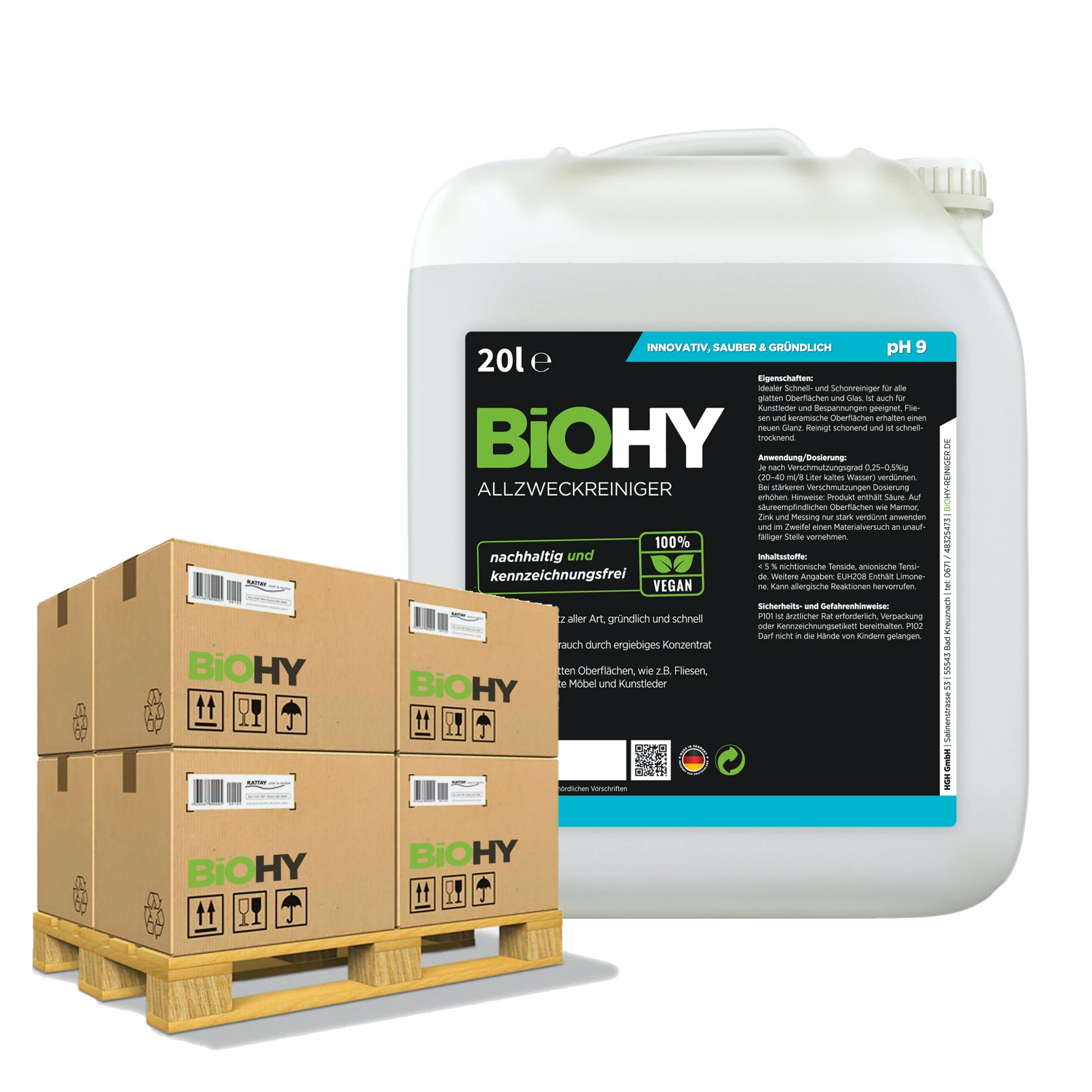 BiOHY Allzweckreiniger Konzentrat (24x20l Kanister) | Schonender Profi - Universalreiniger Für Haushalt Und Auto | Vollständig Biologisch Abbaubar 1 BiOHY Allzweckreiniger Konzentrat (24x20l Kanister) | Schonender Profi - Universalreiniger Für Haushalt Und Auto | Vollständig Biologisch Abbaubar