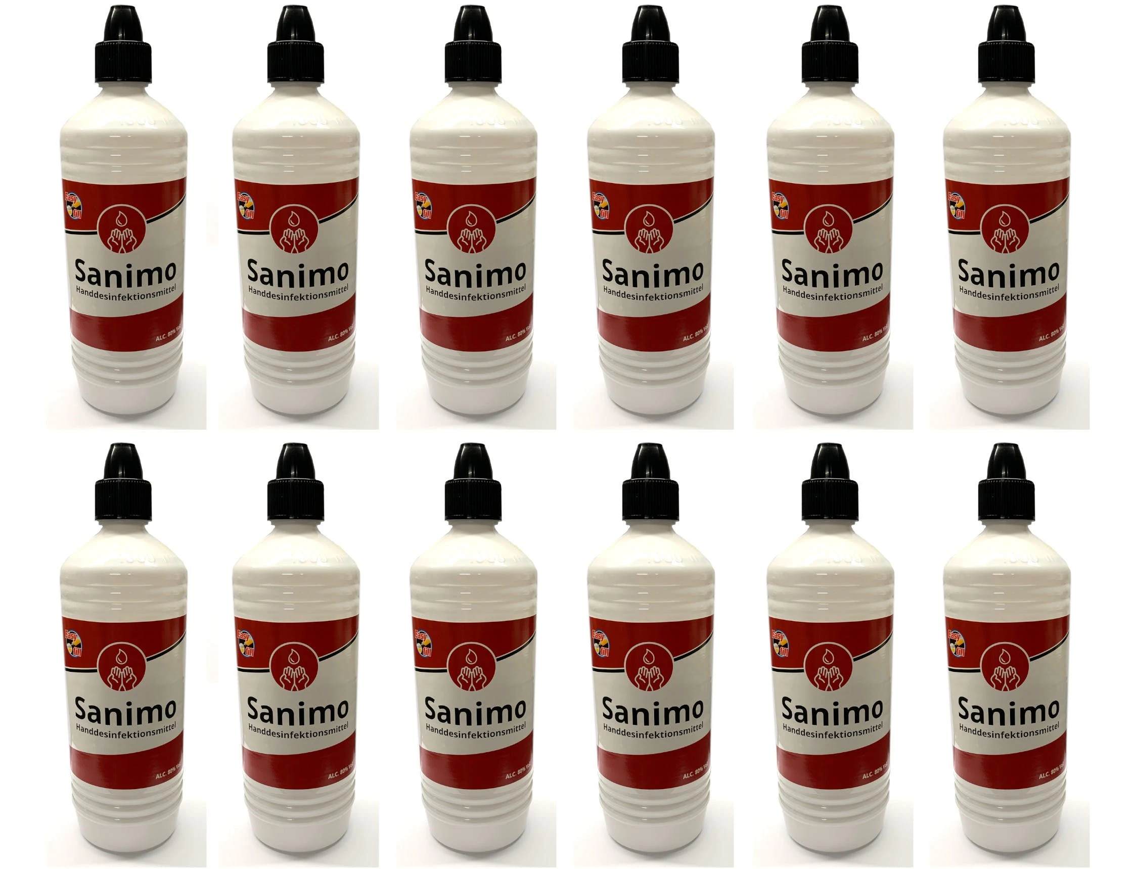 Null 12x 1000ml Sanimo Handdesinfektionsmittel - Anwendungsfertig - Nach Rezept Der WHO Desinfektionsmittel Hände Nachfüllflasche 1 Null 12x 1000ml Sanimo Handdesinfektionsmittel - Anwendungsfertig - Nach Rezept Der WHO Desinfektionsmittel Hände Nachfüllflasche